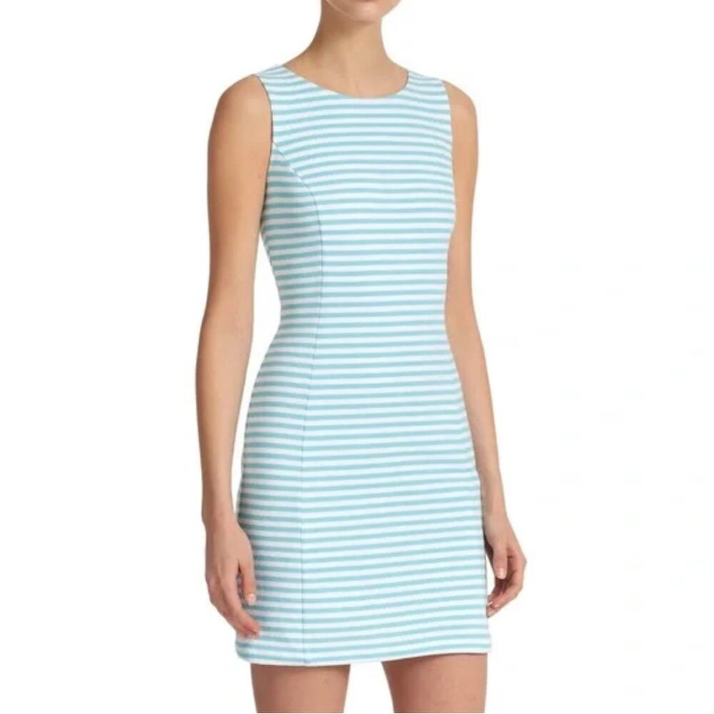 Lilly Pulitzer Shorely Blue Ottoman Stripe Whiting Cut Out Dress - Picture 3 of 4